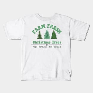 Farm Fresh Christmas tree design Kids T-Shirt